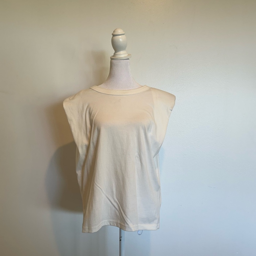 Pixie Market Padded Shoulder Tee - Size M